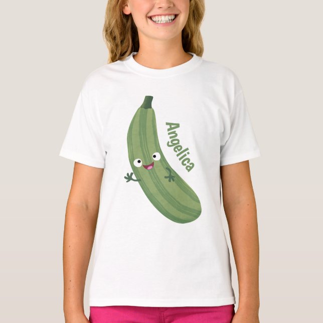 Camiseta Cute zucchini feliz personalizado ilustracion (Anverso)