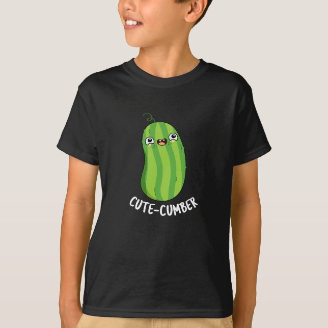 Camiseta Cutecumber Funny Cucumber Pun Dark BG (Anverso)