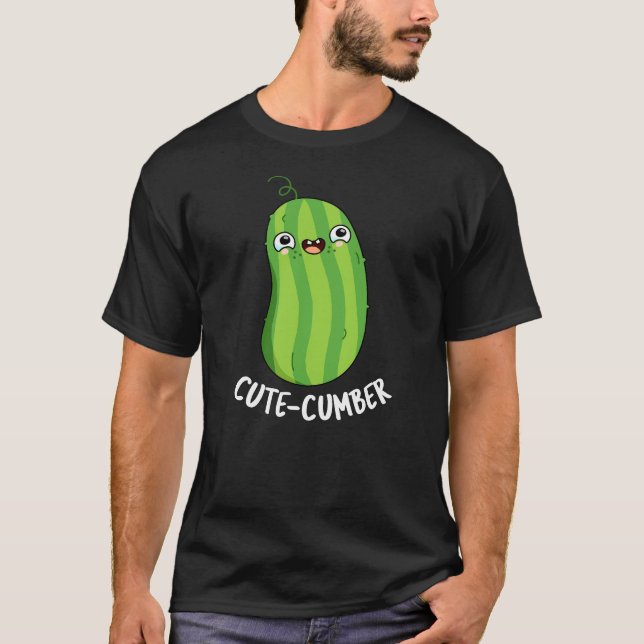 Camiseta Cutecumber Funny Cucumber Pun Dark BG (Anverso)