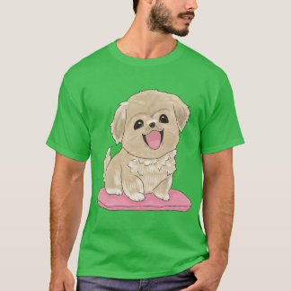 Camiseta Cuteibetan Spaniel dog on pillow boy
