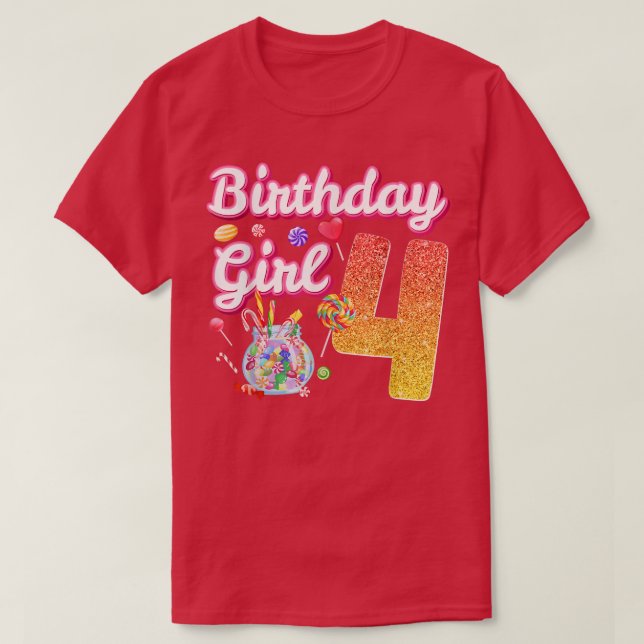 Camiseta Cutes 4 Chicas de cumpleaños dulce dulce dulce de  (Diseño del anverso)