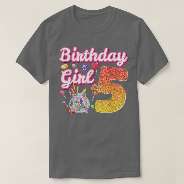 Camiseta Cutes 5 Chicas de cumpleaños dulce dulce dulce de  (Diseño del anverso)