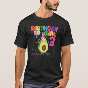 Camiseta Cutes Aguacate 3er Chica De Cumpleaños De 3 Años