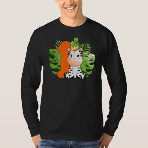 Camiseta Cutes Primer Cumpleaños Niños Cebra 1 Años Safari 