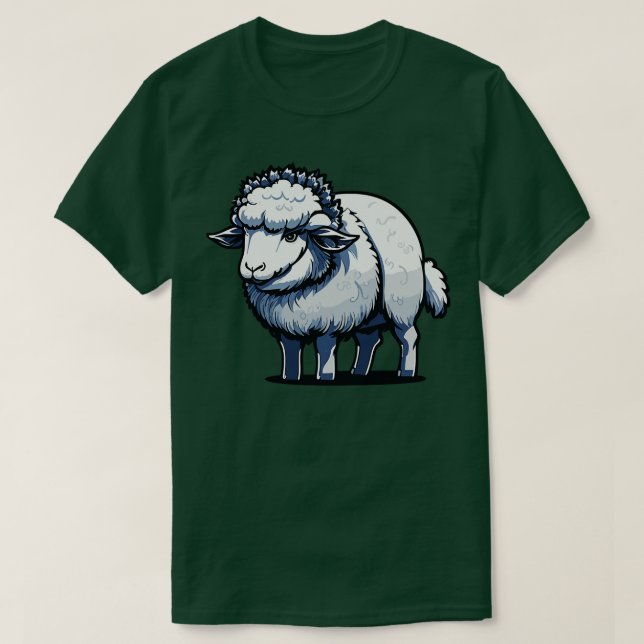 Camiseta CuteSheep y Ram Ilustración al estilo japonés con  (Diseño del anverso)