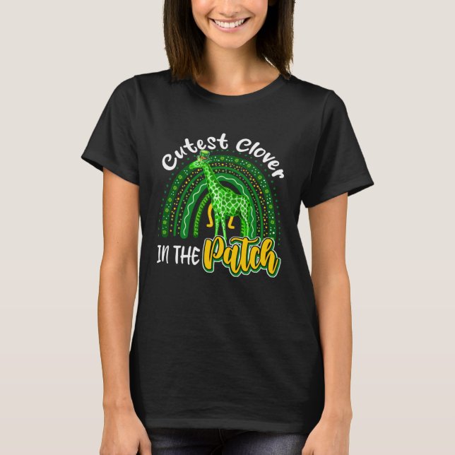 Camiseta Cutest C In The Patch St Patrick's Day Giraffe (Anverso)