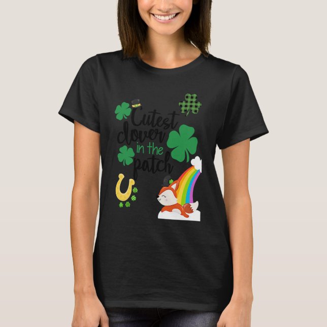 Camiseta Cutest Clover In The Patch St Paddy's Day Leprecha (Anverso)