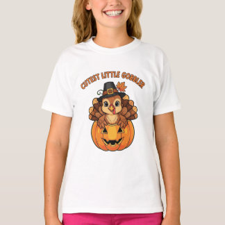 Camiseta Cutest Little Gobbler Thanksgiving Shirt Cutest
