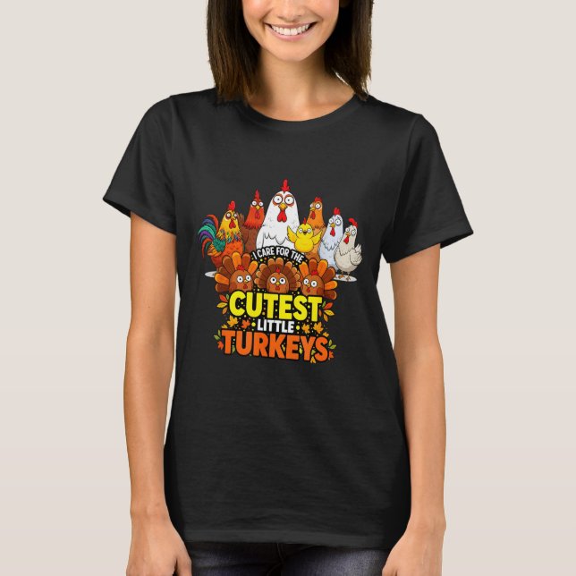 Camiseta Cutest Little Turkeys Funny Thanksgiving Teacher D (Anverso)