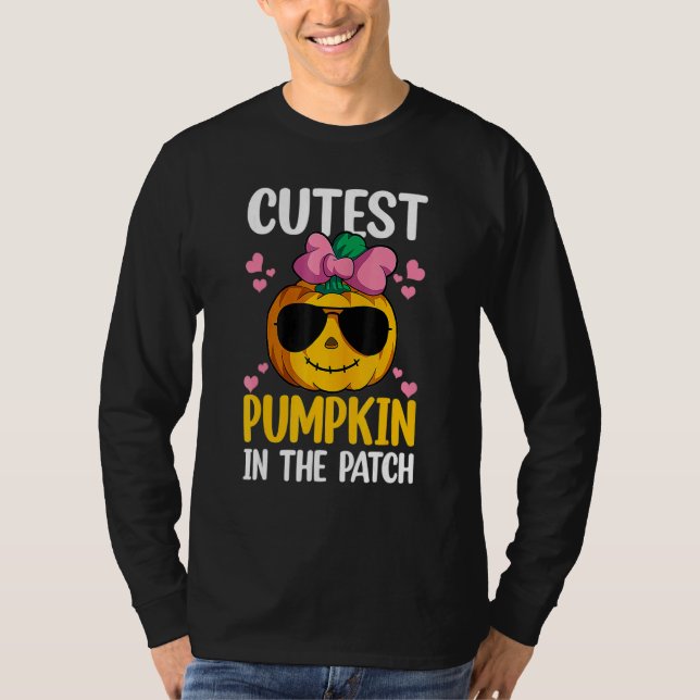 Camiseta Cutest Pumpkin In The Patch   Halloween Men Women (Anverso)