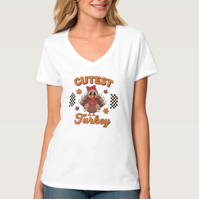 Camiseta Cutest Turkey Thanksgiving Shirt – Cute Turkey (Anverso)