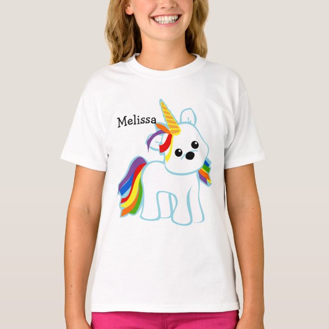 Camiseta Cutie de unicornio arcoiris (Anverso)
