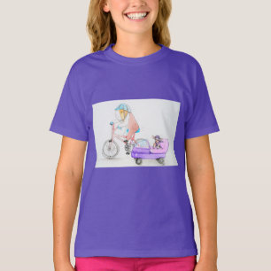 Camiseta Cutie el paseo de la bicicleta del conejillo de