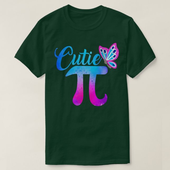 Camiseta Cutie Pi Math Pie Mariposa Pun (Diseño del anverso)