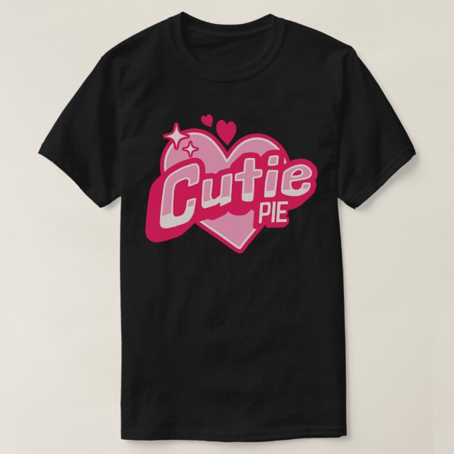 Camiseta Cutie Pie Sparkle Pink Heart Badge (Diseño del anverso)