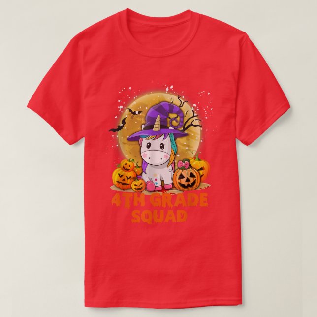 Camiseta Cuto 4º grado Escuadrón Unicornio Ropa de Hallowee (Diseño del anverso)