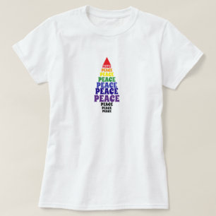 Camiseta Cuto arcoiris Navidades Árbol de paz Blanco
