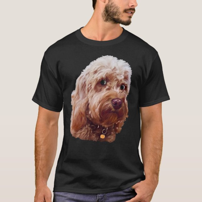 Camiseta Cuto Cavapoo Cavoodle Cavoodle Perro Lado Ojo Cara (Anverso)
