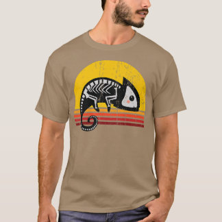 Camiseta Cuto Chameleon Skeleton Retro Vintage Halloween Co