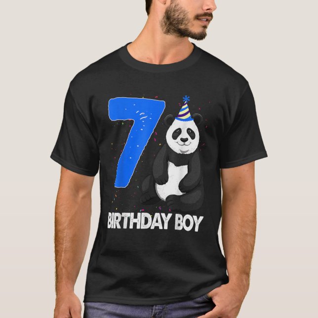 Camiseta Cuto cumpleaños 7 Pandas Funny Bear Tees Panda L (Anverso)