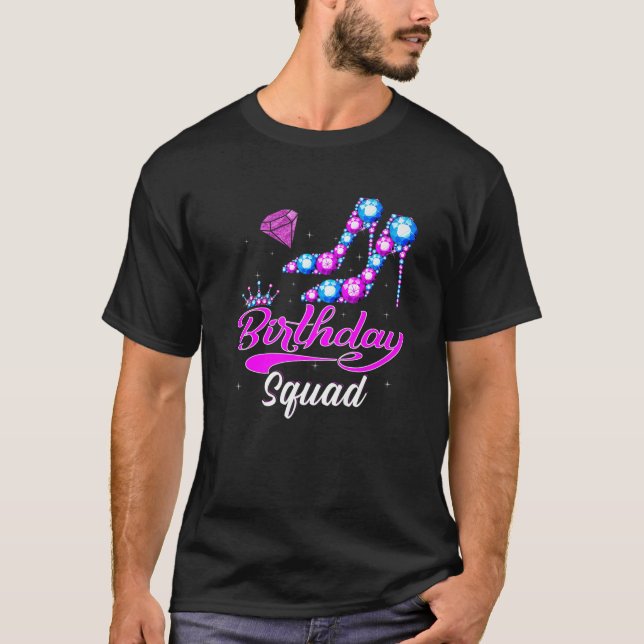 Camiseta Cuto Cumpleaños Squad Diamond High Heels (Anverso)