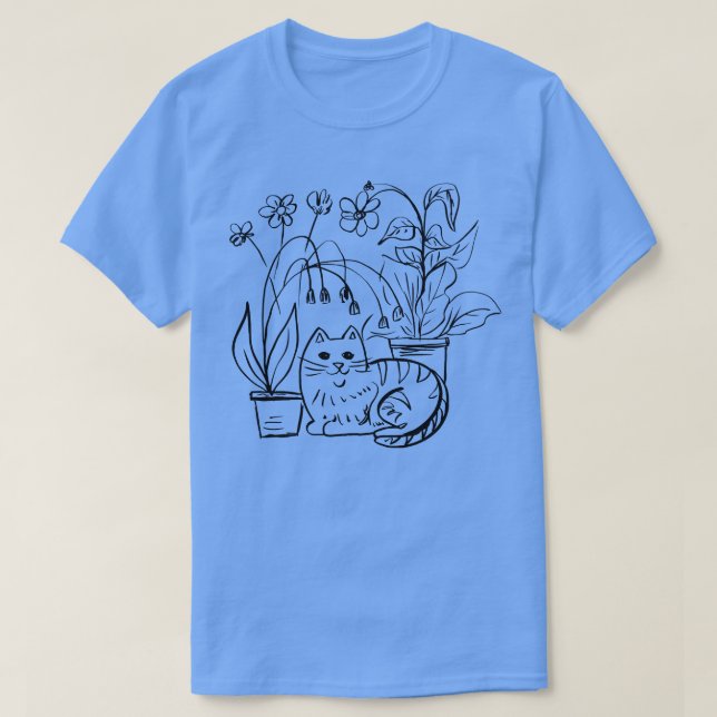 Camiseta Cuto Doodle Garden Cat 1 (Diseño del anverso)