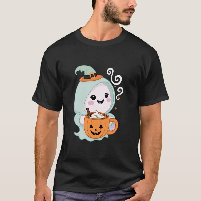 Camiseta Cuto fantasma bebe calabaza picante picante lata s (Anverso)