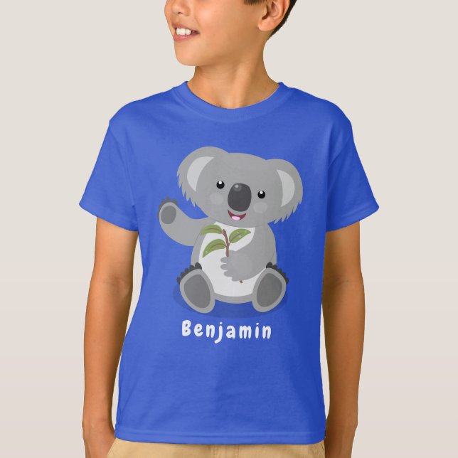 Camiseta Cuto feliz koala saludando al ilustracion personal (Anverso)