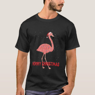 Camiseta Cuto flamingo Árbol de Navidad Luces de manga larg