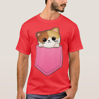 Camiseta Cuto gatito en un bolsillo