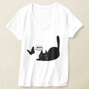 Camiseta Cuto gato y mariposa moho