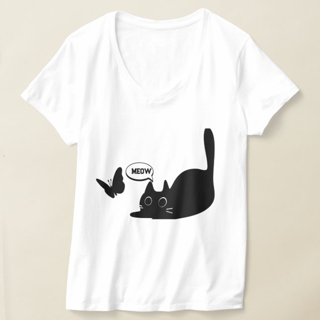 Camiseta Cuto gato y mariposa moho (Distribución )