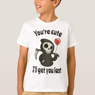 Camiseta Cuto Grim Reaper con corazón romántico