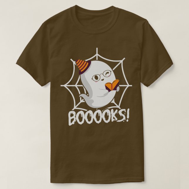 Camiseta Cuto libro fantasma leyendo a profesor de Hallowee (Diseño del anverso)