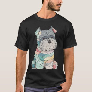 Camiseta Cuto Mini Miniminiatura Schnauzer Colorful Pop Tye