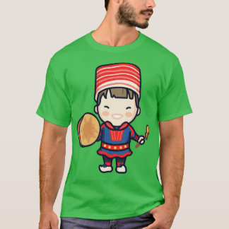 Camiseta Cuto niño percusionista noruego en ropa tradiciona
