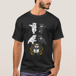 Camiseta Cuto Oso Blanco Y Negro En Panda Fusion Gracioso