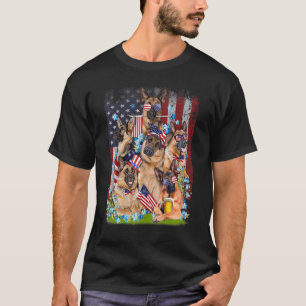 Camiseta Cuto Pastor Alemán Escuadrón Bandera Americana 4 D