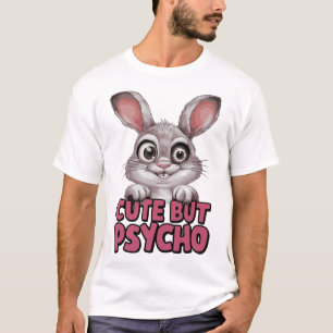 Camiseta Cuto Pero Psicoso - Divertido conejito Loco