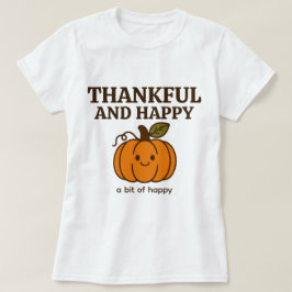 Camiseta Cuto perro de calabaza de otoño "Agradecido y feli
