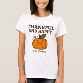 Camiseta Cuto perro de calabaza de otoño "Agradecido y feli