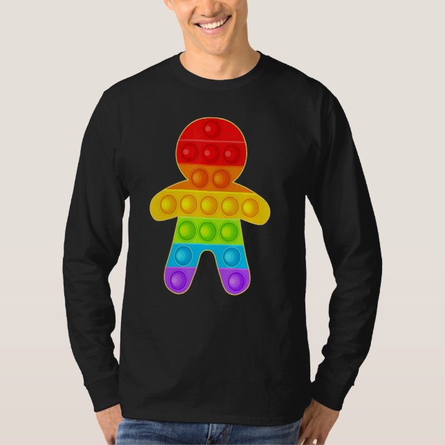 Camiseta Cuto Pop It Gingerbread Fidget Toy Árbol de Navida (Anverso)