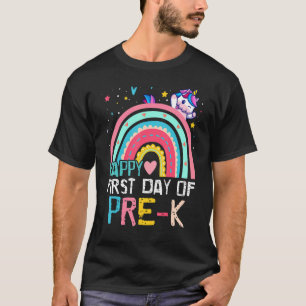 Camiseta Cuto Rainbow Unicorn Feliz Primer Día De Pre K