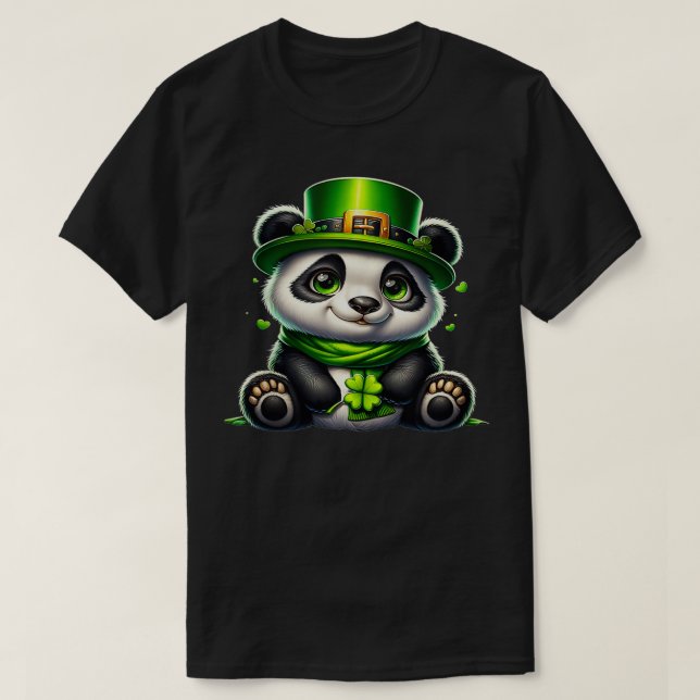 Camiseta Cuto Saint Patricks Panda Irish Clovers Lucky Pand (Diseño del anverso)