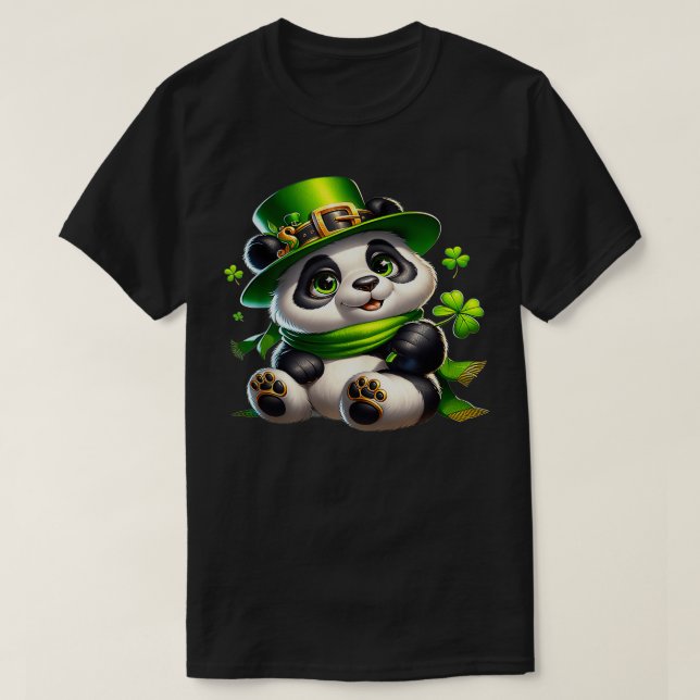 Camiseta Cuto Saint Patricks Panda Irish Clovers Lucky Pand (Diseño del anverso)