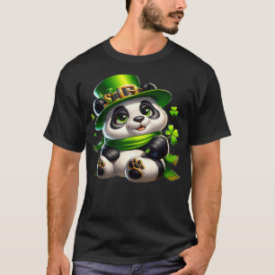 Camiseta Cuto Saint Patricks Panda Irish Clovers Lucky Pand