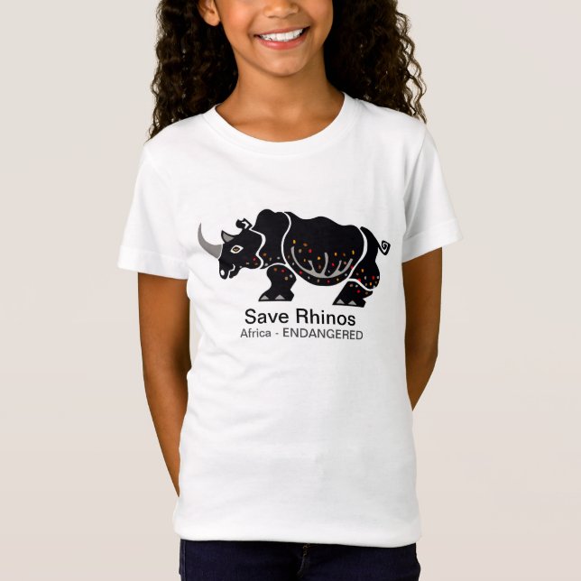 Camiseta Cuto Save RHINOS - Amor animal - Naturaleza (Anverso)