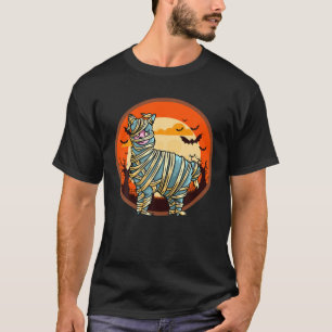 Camiseta Cuto Spooky Halloween Mummy Alpaca Costume Llama L