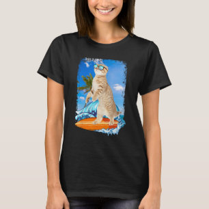 Camiseta Cuto Surfing Hawaiano Cat Lover Beach Summe