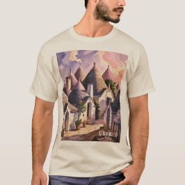 Camiseta Cutom Alberobello Trulli Houses Italy Watercolor